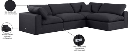 Comfy - 4 Piece Linen Fabric Modular Armless Sectional
