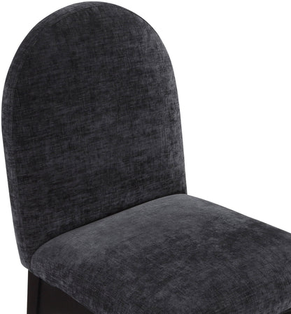 Waldorf - Chenille Dining Side Chair With Black Legs