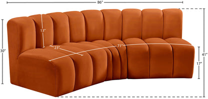 Arc - Velvet 3 Piece Modular Corner Sofa