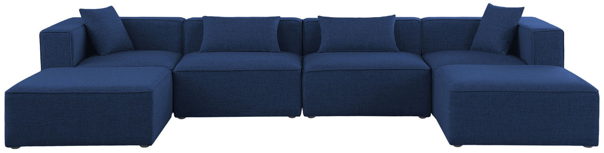 Cube - Linen 6 Piece Modular Double Chaise Sectional