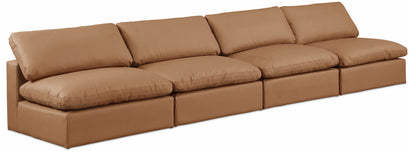 Comfy - Faux Leather Modular Armless Sofa 4 Seats
