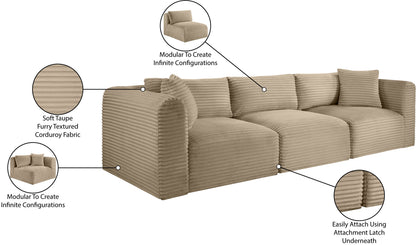 Shaggy - Fabric 3 Seat Modular Sofa