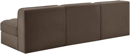 Rummi - Velvet Performance Fabric Upholstered 3 Piece Modular Armless Sofa