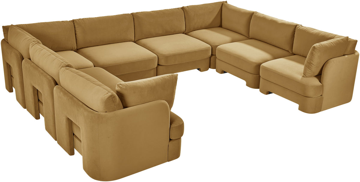 Hammond - Velvet Performance Fabric Upholstered 8 Piece U-Shaped Sectional