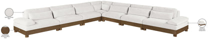 Turin - Chenille Fabric Upholstered Modular Sectional - Cream