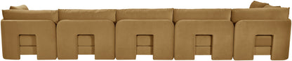 Hammond - Velvet Performance Fabric Upholstered 6 Piece L-Shaped Armless Sectional