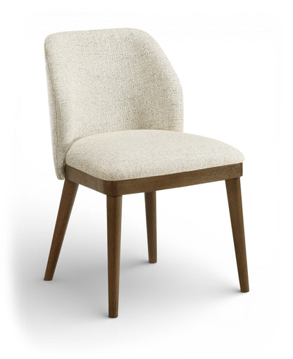 Valeo - Linen Textured Fabric Upholstered Dining Chair (Set of 2) - Painted Brown Base