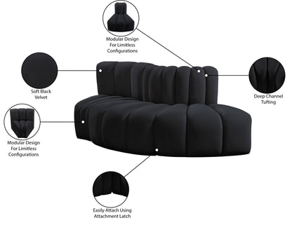 Arc - Velvet 3 Piece Modular Sofa