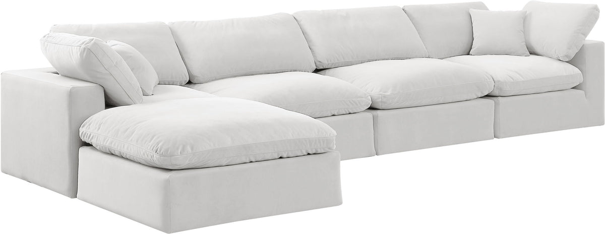 Comfy - 5 Piece Velvet Modular Sectional With Chaise