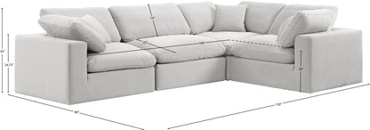 Comfy - 4 Piece Velvet Modular Sectional