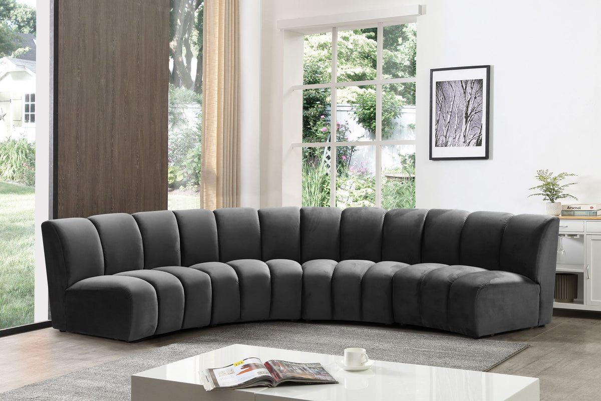 Infinity - 4 Piece Velvet Modular Sectional
