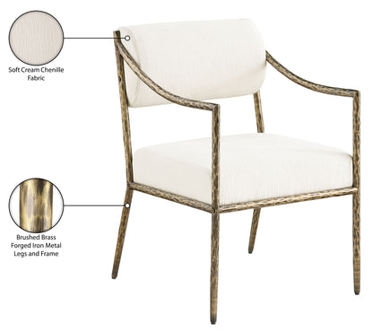 Bastille - Upholstered Dining Arm Chair (Set of 2) - Brass Frame
