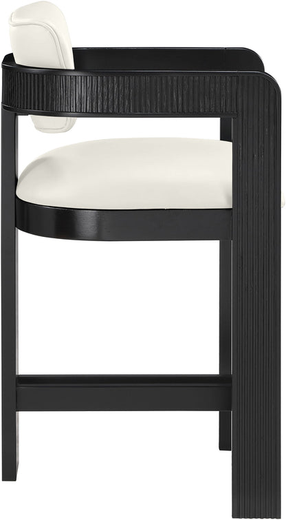 Sacha - Vegan Leather Upholstered Counter Stool With Black Base