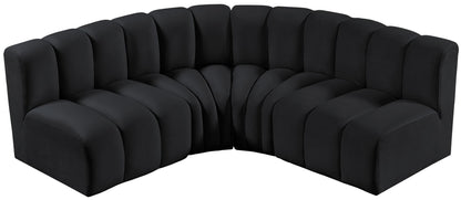 Arc - Velvet 4 Piece Corner Modular Sofa