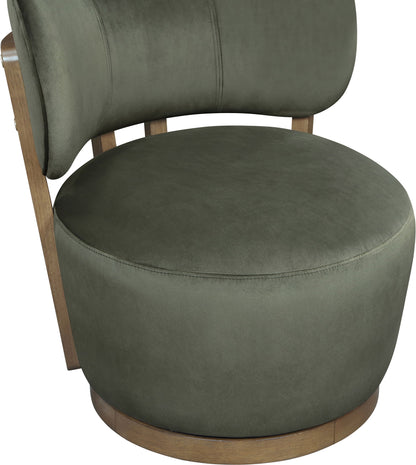 Elara - Velvet Upholstered Swivel Accent Chair - Stained Brown