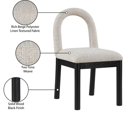 Conrad - Linen Dining Chair With Black Legs