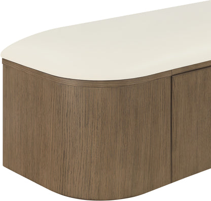 Velden - Upholstered Storage Bench With Stained Brown Base