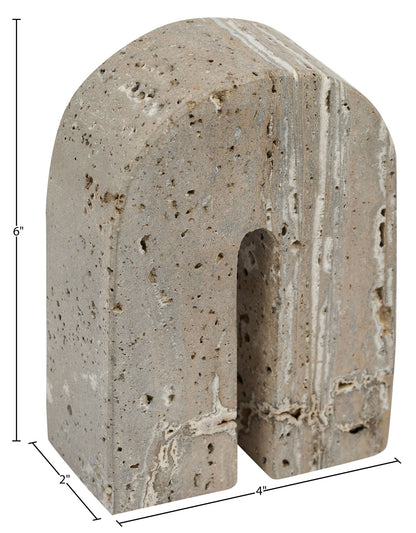 Phillipe - Genuine Travertine Bookend