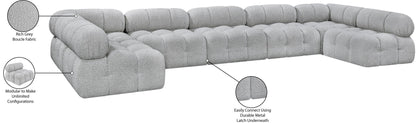 Ames - 7 Piece Boucle Fabric Modular Sectional