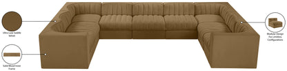 Rummi - Velvet Performance Fabric Upholstered 9 Piece Modular Sectional