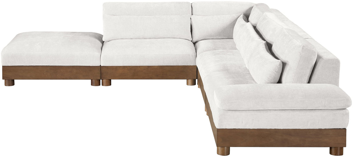 Turin - Chenille Fabric Upholstered Modular Sectional - Cream