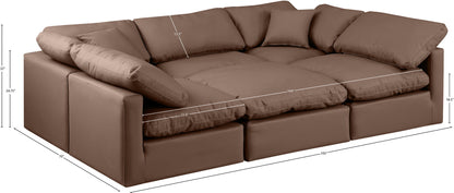 Indulge - Faux Leather 6 Piece Modular Sectional