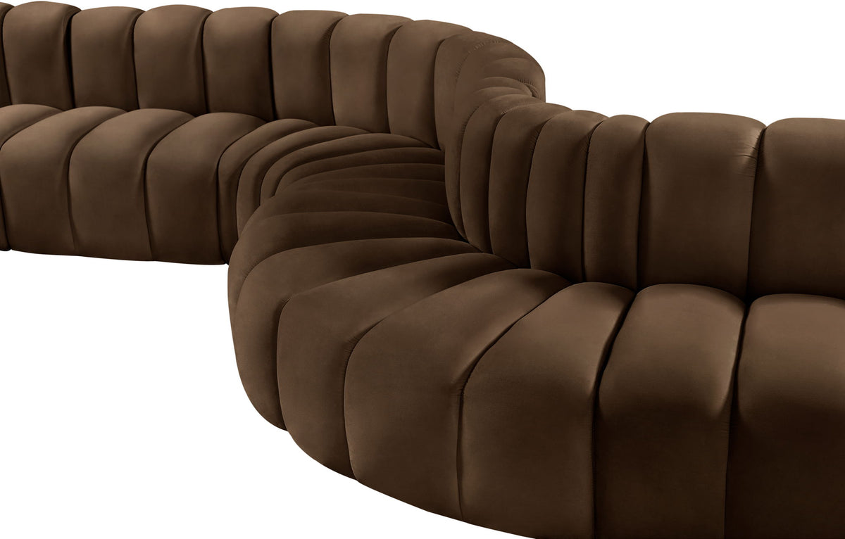 Arc - Velvet 8 Piece Curved Modular Sofa