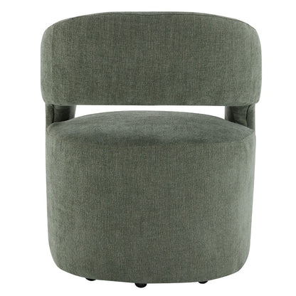 Libni - Arm Chair With Casters - Green Linen