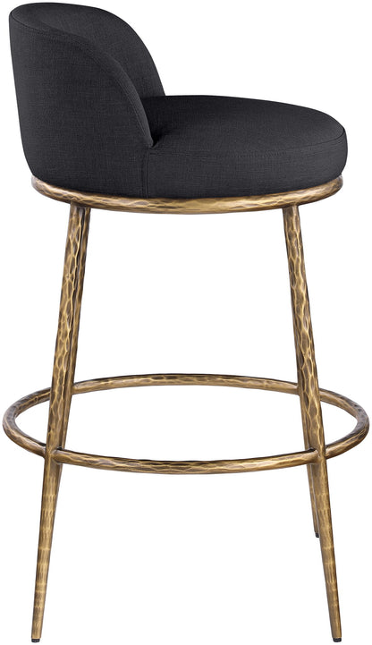 Ferro - Performance Fabric Upholstered Bar Stool - Antique Brass