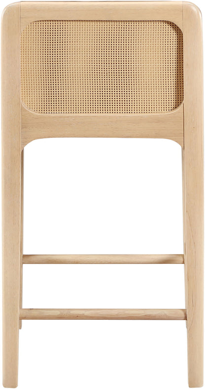 Ellis - Vegan Leather Upholstered Counter Stool (Set of 2) - Natural Base