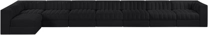 Rummi - Velvet Performance Fabric Upholstered 8 Piece Modular Sectional, L-Shaped (Right)