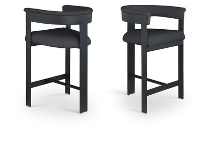 Romeo - Boucle Counter Stool With Black Base (Set of 2)