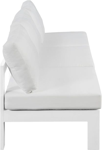 Nizuc - Outdoor Patio 3 Seat Armless Modular Sofa With White Frame
