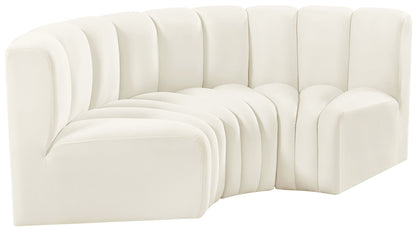 Arc - Velvet 3 Piece Modular U-Shaped Sofa
