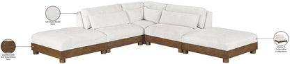 Turin - Chenille Fabric Upholstered Modular Sectional - Cream