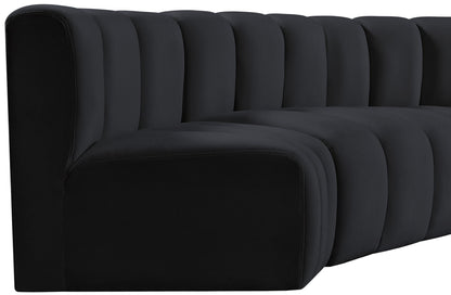 Arc - Velvet 6 Piece Curved Modular Sofa