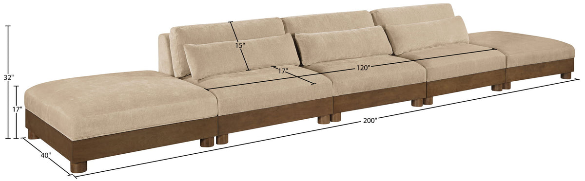 Turin - Chenille Fabric Upholstered Modular Sectional - Beige
