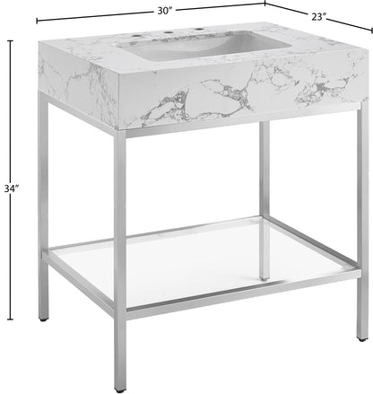 Marmo - Engineered Marble Bathroom Vanity With Chrome Base