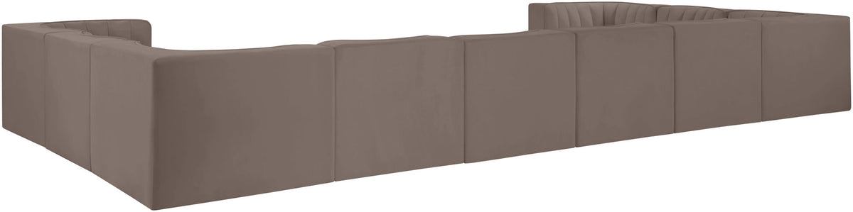 Rummi - Velvet Performance Fabric Upholstered 10 Piece Modular Sectional
