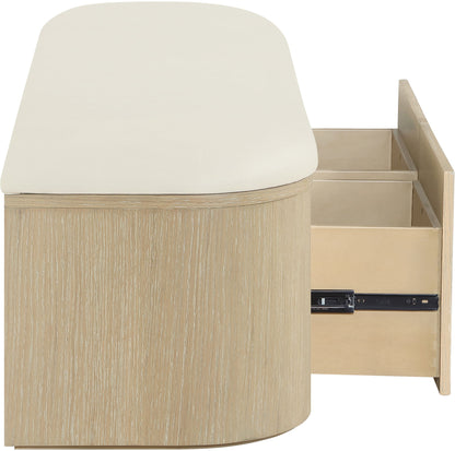 Velden - Upholstered Storage Bench With Stained Natural Base