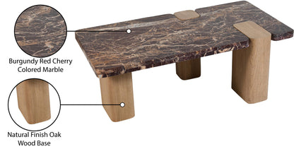 Ravenna - Marble/Stone Coffee Table - Burgundy