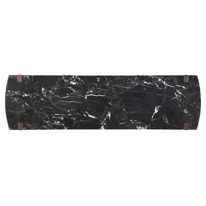 Estella - Server With Marble Top - Black Natural Marble Top & Walnut