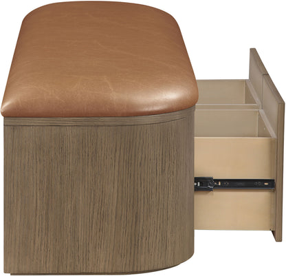 Velden - Upholstered Storage Bench With Stained Brown Base