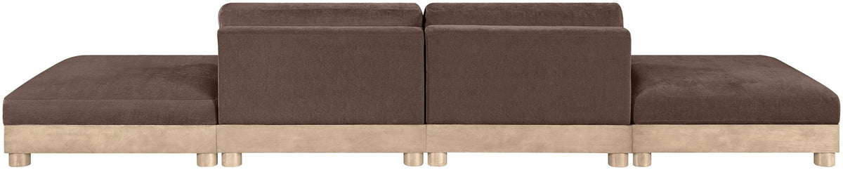 Turin - Chenille Fabric Upholstered Modular Sectional - Brown