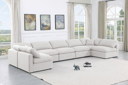 Indulge - Linen 7 Piece Modular U-Shaped Sectional - White