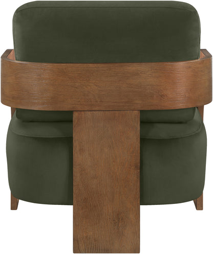Cedra - Velvet Performance Fabric Upholstered Accent Chair - Brown Frame