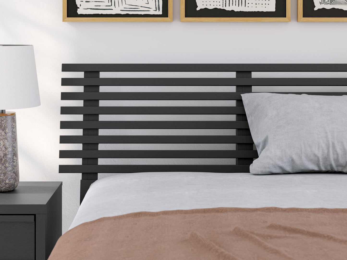 Danziar - Full Slat Panel Bed With Low Footboard - Black