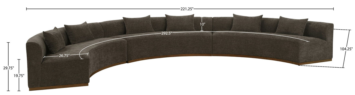 Avanti - Chenille Fabric Upholstered 3 Piece Modular Sectional