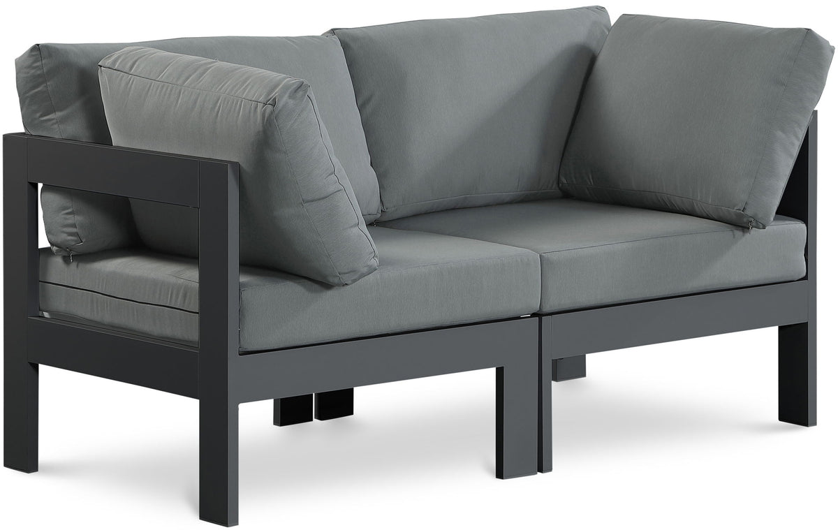 Nizuc - Outdoor Patio 2 Seat Modular Sofa With Gray Frame