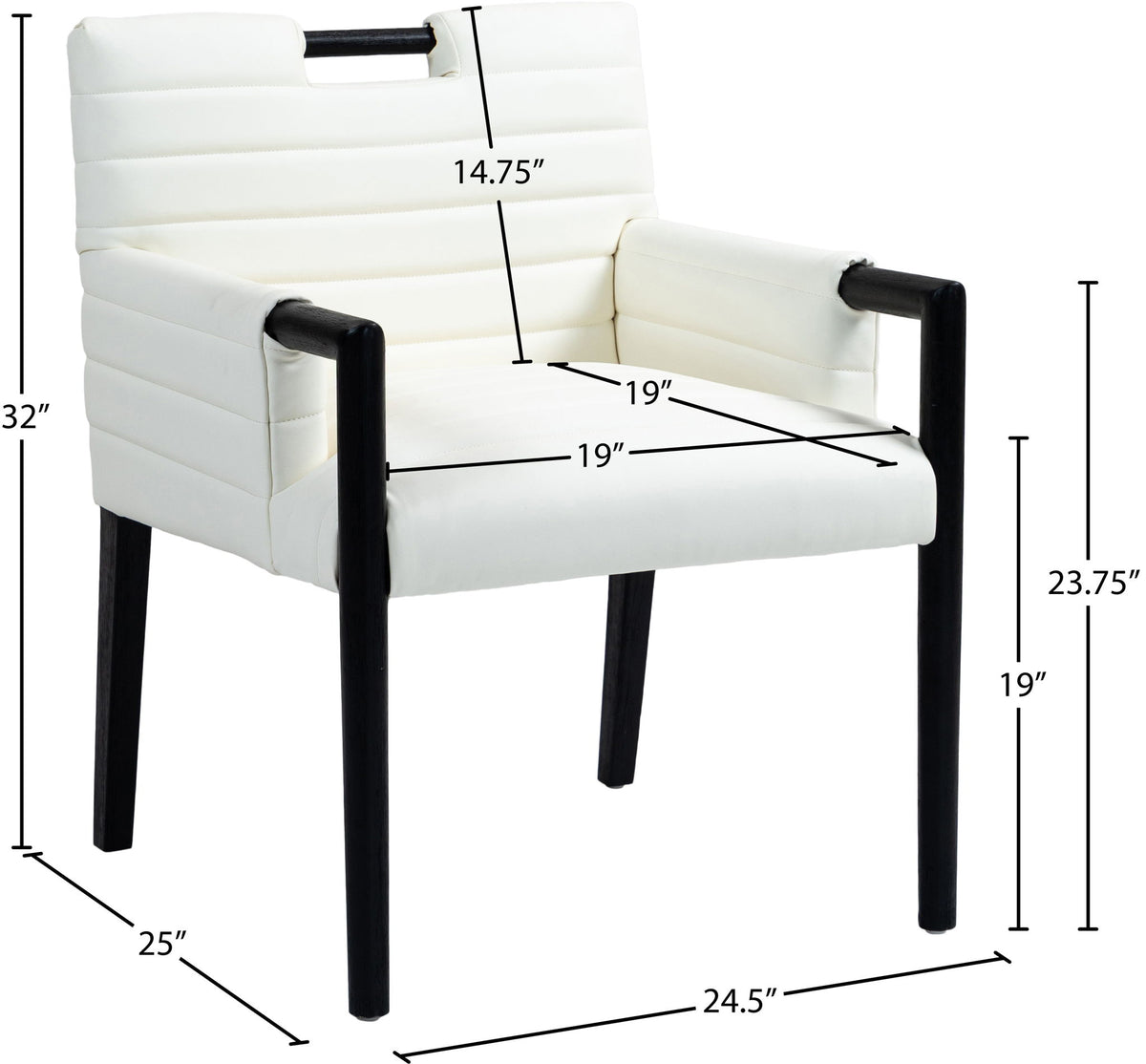 Aimee - Dining Arm Chair - Black Legs